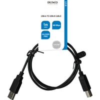 DELTACO - USB-kabel - USB (han) til USB Type B (han) - USB 2.0 - 1 m - sort