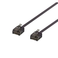 DELTACO U/UTP Cat6a patch cable, flat, 2m, 1mm thick, black