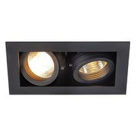 KADUX 2 GU10 downlight, firkantet, matsort, maks. 2x50W