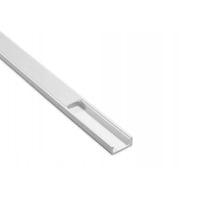 vrige PVC profil til LED strip 16x7 mm, 1 meter, hvid, med mlkehvidt cover