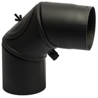 Metalbestos 180 mm knærør 90° m/smig/renselem sort røgrør