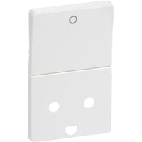 LK FUGA tangent/afdækning for stikkontakt med 2-pol afbryder 2-pol med jord 1½ modul, hvid