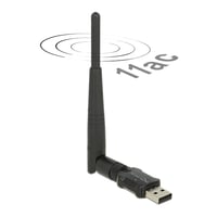Se DeLOCK wireless USB network card, external antenna, 802.11ac, sort hos WATTOO.DK