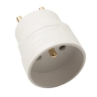 Hybridstikprop adapter, rund lige, med jord, hvid