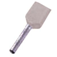 Isoleret dobbelt terminalrør grå 2x0,75mm2 L=10mm - (100 stk.)