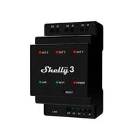 Billede af Shelly Pro 3 - WiFi rel til tre kanaler/faser med potentialfrit kontaktst, 230V input hos WATTOO.DK