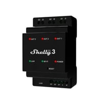 Billede af Shelly Pro 3 - WiFI rel, 3 kanaler/faser med potentialfrit kontaktst