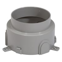 Indstbningsboks, rund, til 3M gulvboks, til betongulv, plast, gr, 80 mm indbygning