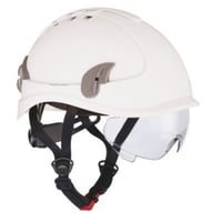 Cerva Sikkerhedshjelm Alpinworker hvid med integreret hjelmbrille & 6-punktsoph?ngt indtr?k
