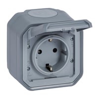 PLEXO55 schuko stikkontakt 16A 2 modul grå
