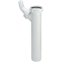 Dallmer PP tilslutningsrør med gevind og 3/4´´ studs, Ø40 mm x 1.1/2´´, hvid.