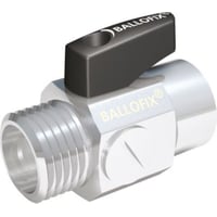 Broen Ballofix Kuglehane 1/2''. Muffe-nippel. Med håndtag og filter. Krom