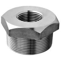 Nippelmuffe 1" x 3/4", maskinbearbejdet, rustfri AISI 316