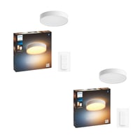 Philips Hue Enrave M loftlampe, 2450lm, White Ambiance, hvid, Bluetooth + Zigbee - 2 stk