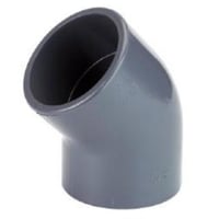 Vinkel PVC, 40mm, 45, PN16 - Technoplast