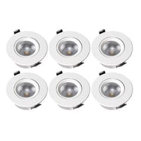 Downlight ECO 6,8W Lysstrøm: 575lm 3000K, 525lm 2700K. RA92. Spredningsvinkel 40 grader. 6 Pak Fasedæmpbar. Inden/udendørs brug, Hv
