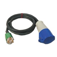 CEE adapterkabel, 3P, 16A, 230V, DK stik, 1 meter