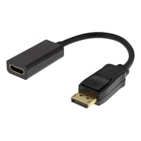 DELTACO DisplayPort til HDMI-adapter, 4K 60Hz, 0.2 m, Sort