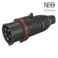 CEE Stikprop Neo, 16A, 5P, 400V, rd, 6H med trkaflastning og fjederklemme, IP54