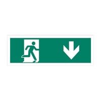 Skilt, flugtvej ned, 150x300, plast