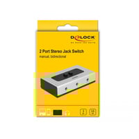 Switch, stereo jack, 3,5 mm, 2-port, manuel, bidirektional - Delock