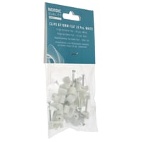 Billede af Kabelklips flade 6x10mm, hvid, 25 stk.