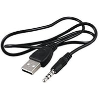 6: USB A 2,0 - 3,5 Minijack, 1m, sort