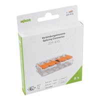 WAGO 221 samlemuffe med 5 huller huller for 0,2 til 4 mm ledning, transparent - 8 stk gr-det-selv pakke