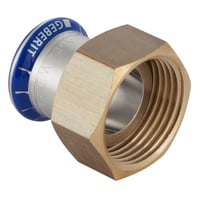 Mapress Rustfrit, 28 mm x ?1" tilslutningsforskruning med flad pakning, presmuffe/omlber (G) - Geberit