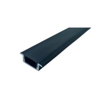 Alu profil 7, sort med sort cover, 2500 mm, indbygningsprofil