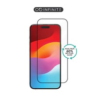 INFINITE skrmbeskytter til iPhone 15, Full Cover Tempered Glass, Titan Shield