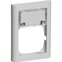 LK FUGA – Softline 63 ramme med tekstfelt og plads til 1 modul indsats, 1 modul, lysegr
