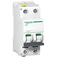 Automatsikring Acti9 iC60N, 1P+N, 2A, 230V, C-karakteristik, 6/10kA, dobbelt terminal, 36 mm