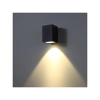 3W vglampe, IP65, sort, firkantet, til indendrs og udendrs brug, inkl. lyskilde, varm kulr