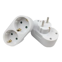 Schuko strmfordeler, med 2 udtag, hvid - MicroConnect