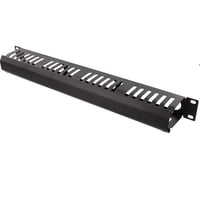 19″ Cable panel, 1U, finger channel, black