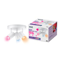WiZ Smart Imageo spotlampe med 3 spots, Rund Loftsplade, Dæmpbar LED, Justerbar hvidt & farvet lys, hvid