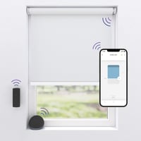MotionBlinds trdlst/motoriseret rullegardin, mrklgning, Bluetooth, 100x190 cm, hvid, komplet billede