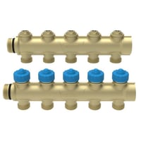 Wavin Comfina 3/4" gulvvarme fordelerrør, 5 kredse, 20 mm pex koblingssæt