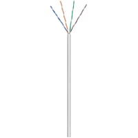 U/UTP CAT5e data-/patchkabel, 100 meter, gr, PVC, Solid AWG 24/1, til hjemme-/indendrsbrug