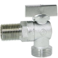 Billede af Mini 040K vinkelventil med kontra 1/2" x 3/4". lang model. Nippel-nippel. Forkromet