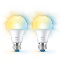 WiZ Lamp 2-pack - Smart LED Lighting - Warm to Cool White Light - E27 - 60W - Frosted - Wi-Fi