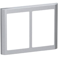 LK FUGA - Soft 63 vandret dobbelt design ramme, 2x1 modul, stlmetallic + teknisk monteringsramme