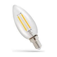 LED kertepære E14, 1W, C35, kultråd, klart glas, ikke dæmpbar, 2700K