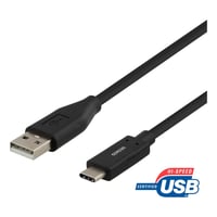 Deltaco Usb-c To Usb-a Cable, 0.5m, 3a, Usb 2.0, Black - Ledning