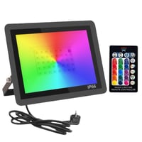 50W RGB projektør, arbejdslampe, IP66, 2500 lumen, 120° spredning, aluminium, glas - RGB