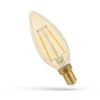 SpectrumLED 2W LED Kertepre - C35, ravfarvet glas, ekstra varm, E14, 260lm