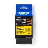 brother tape TZe-FX651, sort/gul, 24 mm x 8 meter