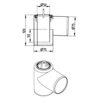 BLCHER rendeudlb med vandls, 75 mm, vandret