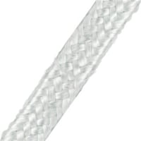 Glassnor firkantet FJ0771, 8 mm, E-glas, hvid, til pakning/ttning, 100 meter, max 550C - pr. meter